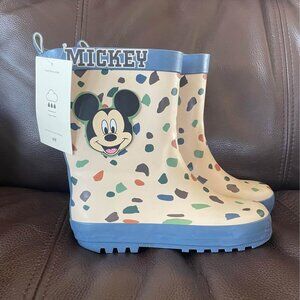 New Mickey Mouse Rubber Rain Boots Kids sz 13.5